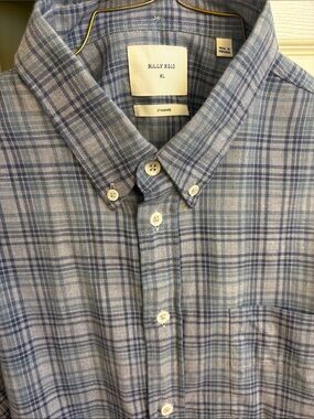 Billy Reid Blue Plaid Button-Down Shirt